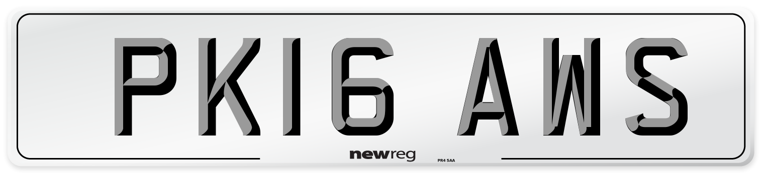 PK16 AWS Number Plate from New Reg